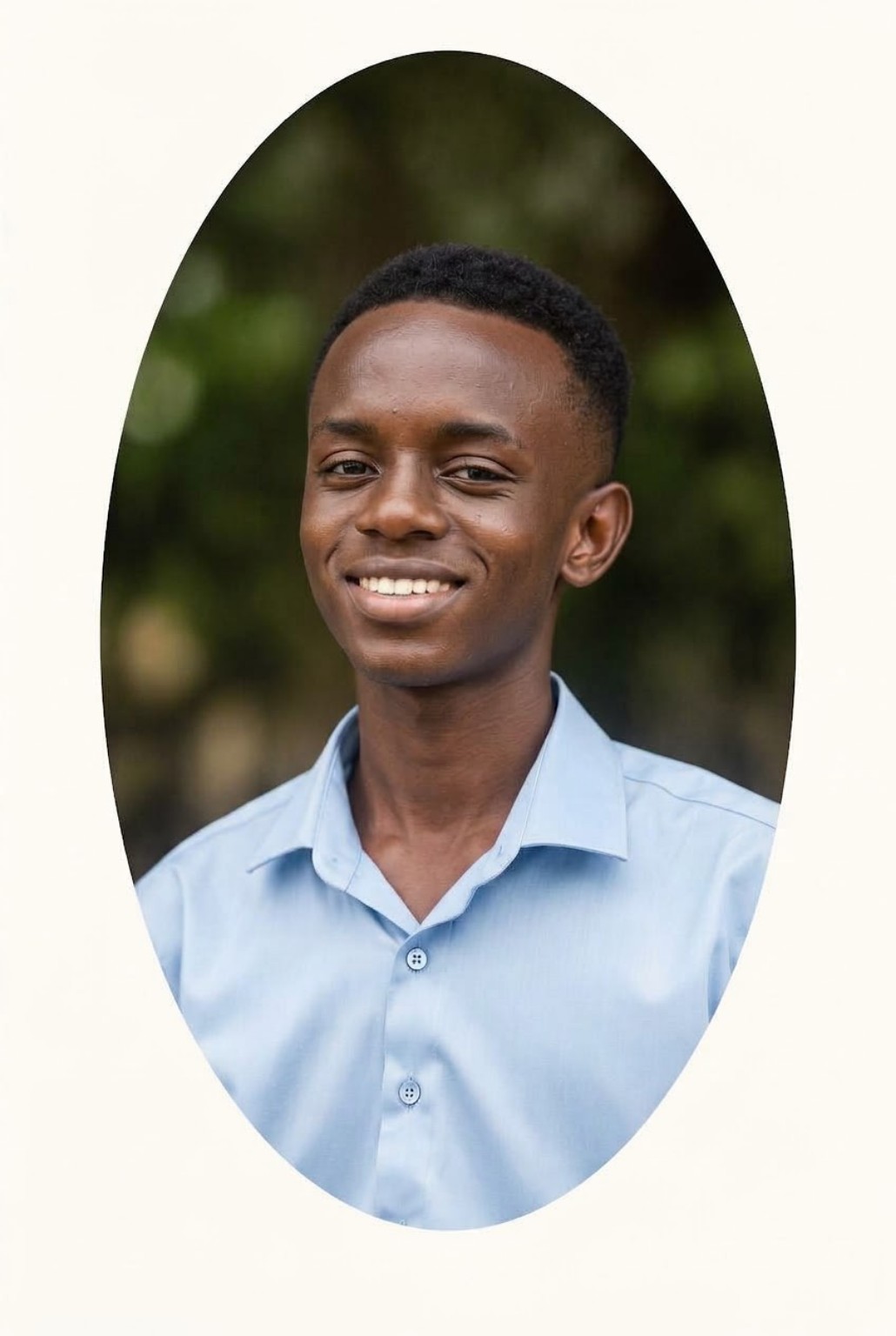 Samuel Oguntona smiling in a collared shirt